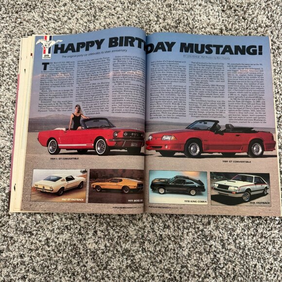 August 1989 Popular Mechanics Magazine Mustang GT Shelby Vol 166 No. 8 Journal - Picture 2 of 11